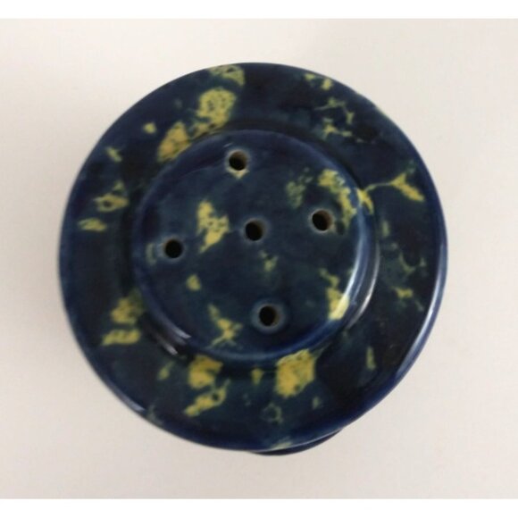 Vintage Spackleware Stoneware Blue Milk Can Salt & Pepper Shakers USA - Picture 8 of 16